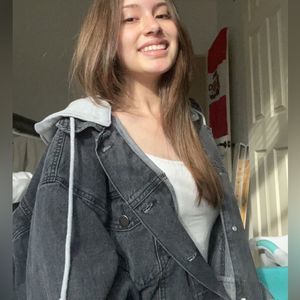 jean jacket with cotton hood 🫶💕